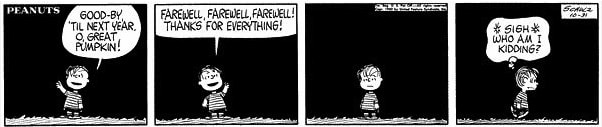 PEANUTS Halloween Cartoon strip